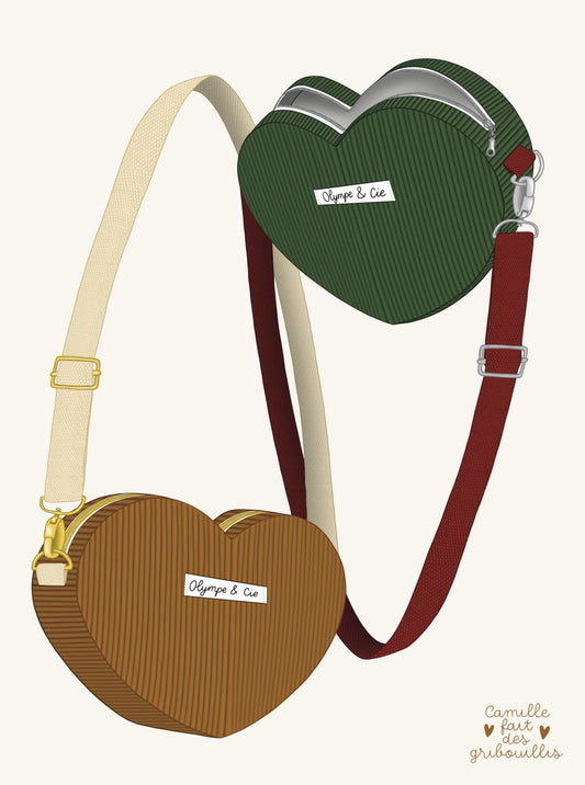 Sac coeur Hubertine sur mesure Olympe & cie - à créer soi même 